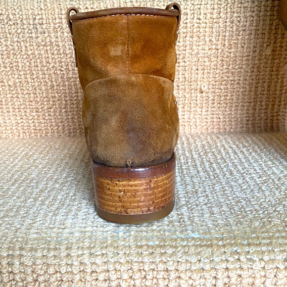 Distressed leather suede ankle boots, sz 40 from Garnet Hill